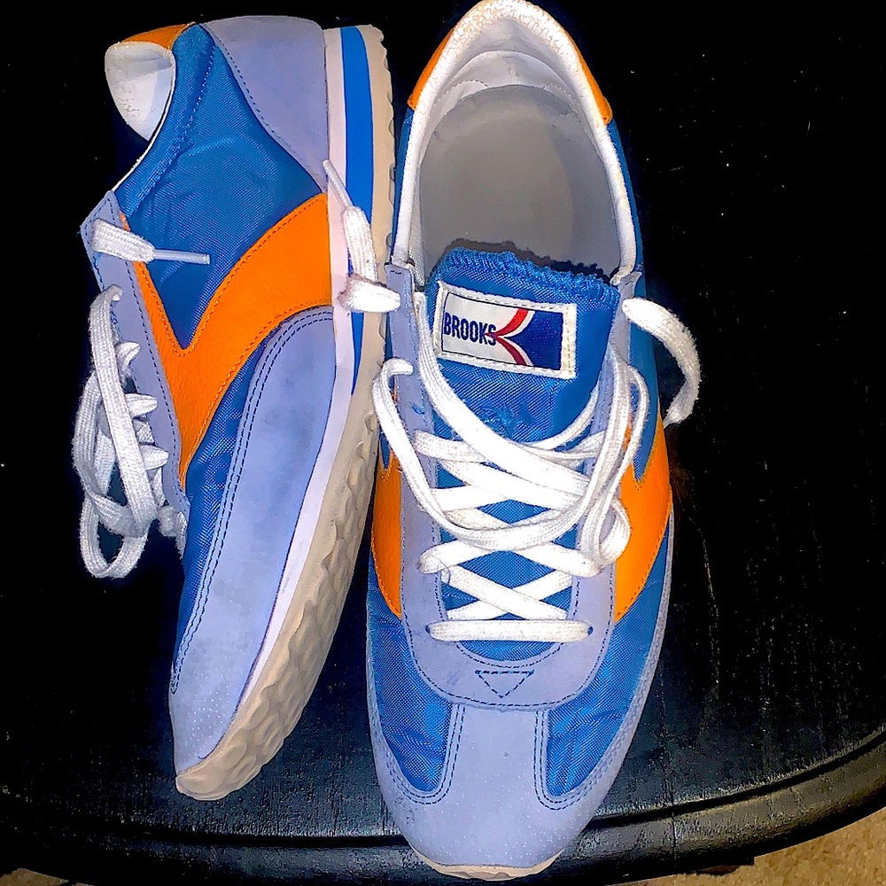 VTG Brooks Retro Blue/Orange Running Shoes sz 11 EUC